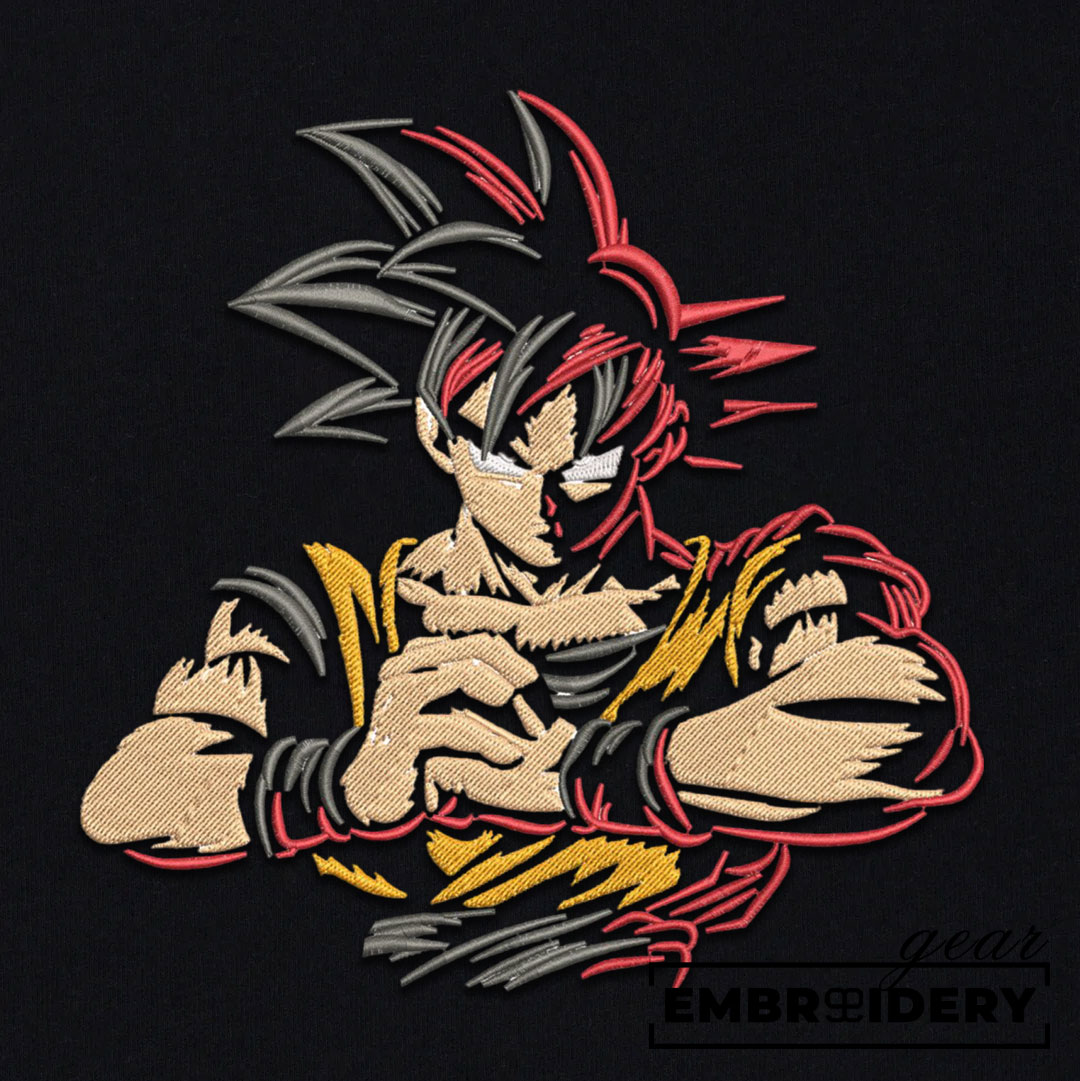 Goku Dragon Ball Anime Embroidered Design Personalized Embroidered T Shirt Sweatshirt Hoodie Clothing DB034