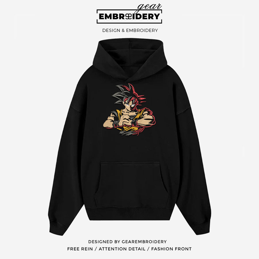 Goku Dragon Ball Anime Embroidered Design Personalized Embroidered T Shirt Sweatshirt Hoodie Clothing DB034