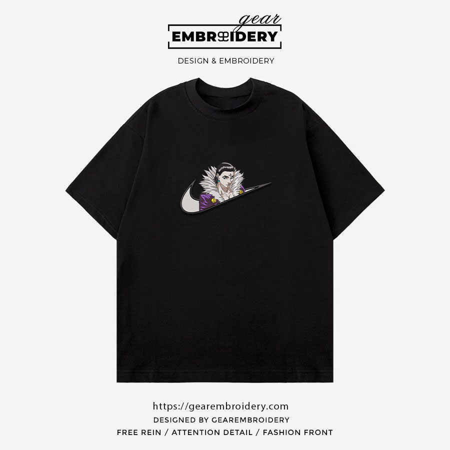 Chrollo swoosh Hunter x Hunter Nike Anime Embroidered Design Personalized Embroidered T Shirt Sweatshirt Hoodie Clothing HXH004