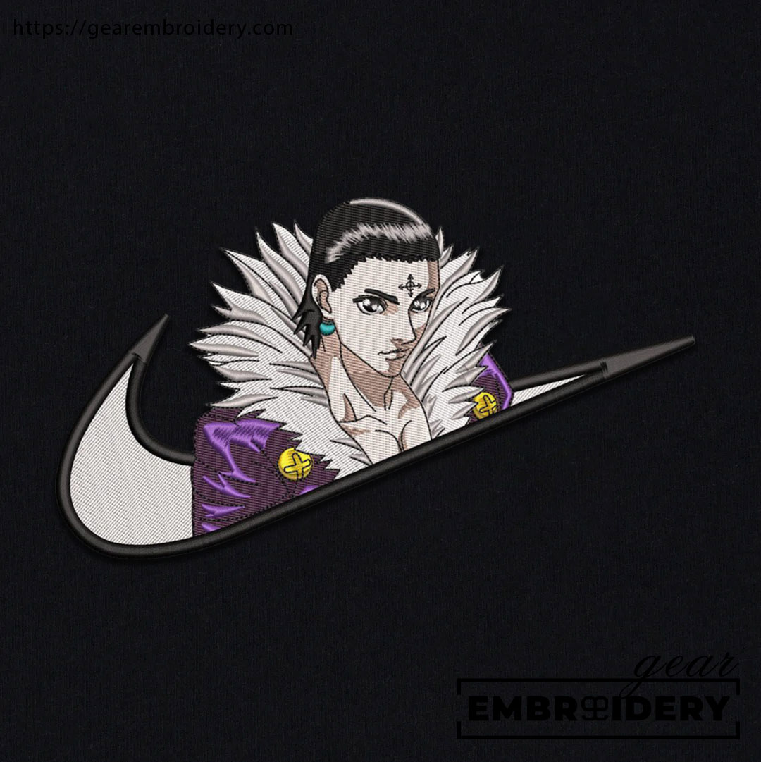 Chrollo swoosh Hunter x Hunter Nike Anime Embroidered Design Personalized Embroidered T Shirt Sweatshirt Hoodie Clothing HXH004