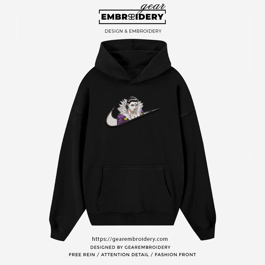 Chrollo swoosh Hunter x Hunter Nike Anime Embroidered Design Personalized Embroidered T Shirt Sweatshirt Hoodie Clothing HXH004