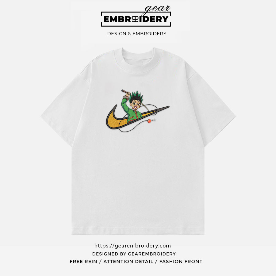 Gon swoosh Hunter x Hunter Nike Anime Embroidered Design Personalized Embroidered T Shirt Sweatshirt Hoodie Clothing HXH018