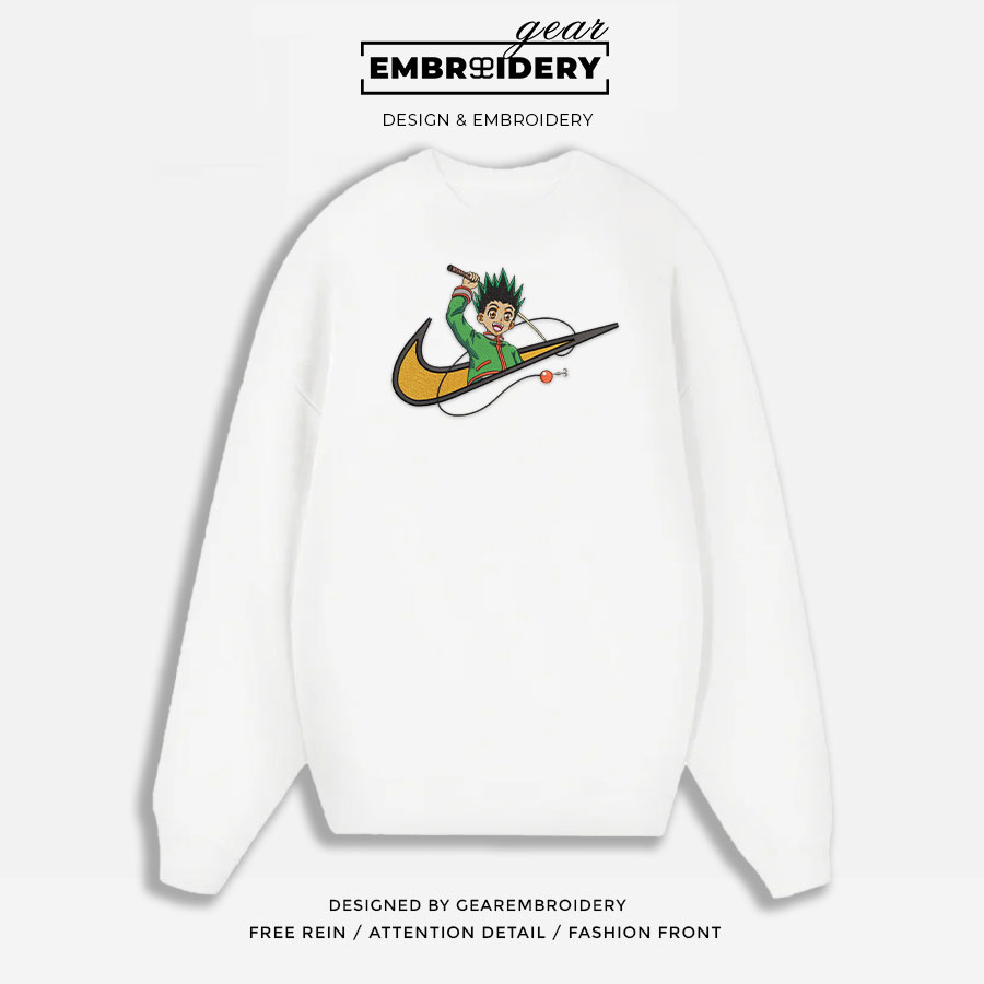 Gon swoosh Hunter x Hunter Nike Anime Embroidered Design Personalized Embroidered T Shirt Sweatshirt Hoodie Clothing HXH018