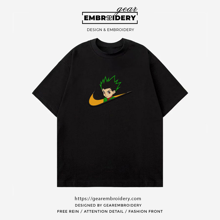 Gon swoosh Hunter x Hunter Nike Anime Embroidered Design Personalized Embroidered T Shirt Sweatshirt Hoodie Clothing HXH019