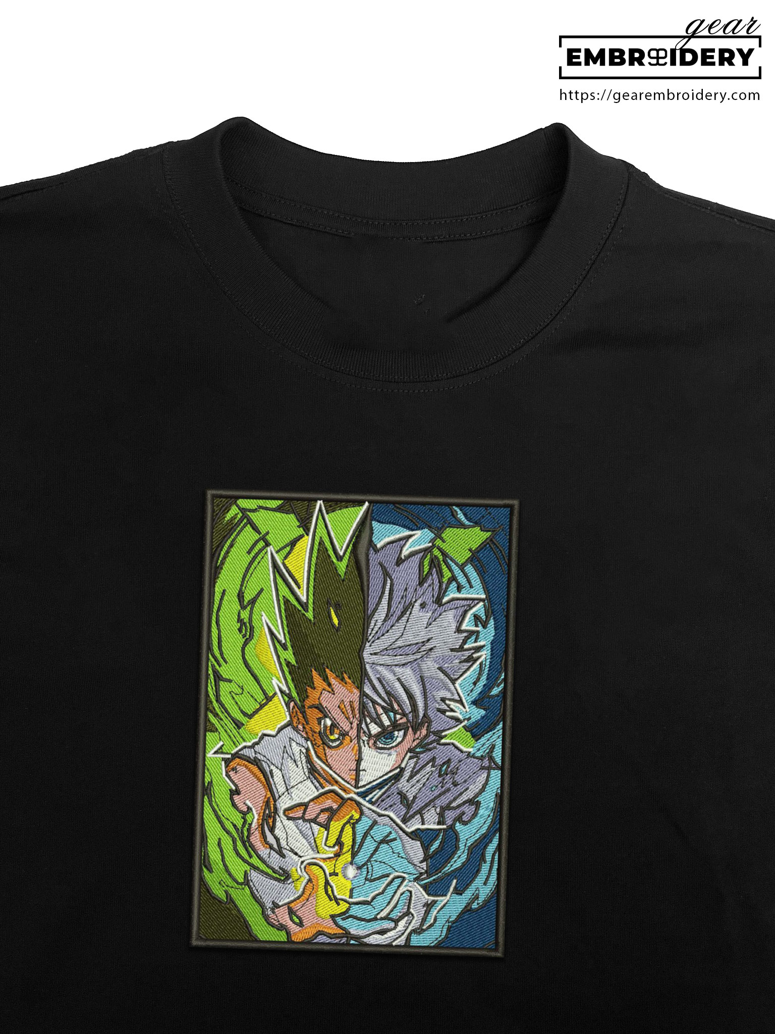 Gon x Killua Hunter x Hunter Anime Embroidered Design Personalized Embroidered T Shirt Sweatshirt Hoodie Clothing HXH020
