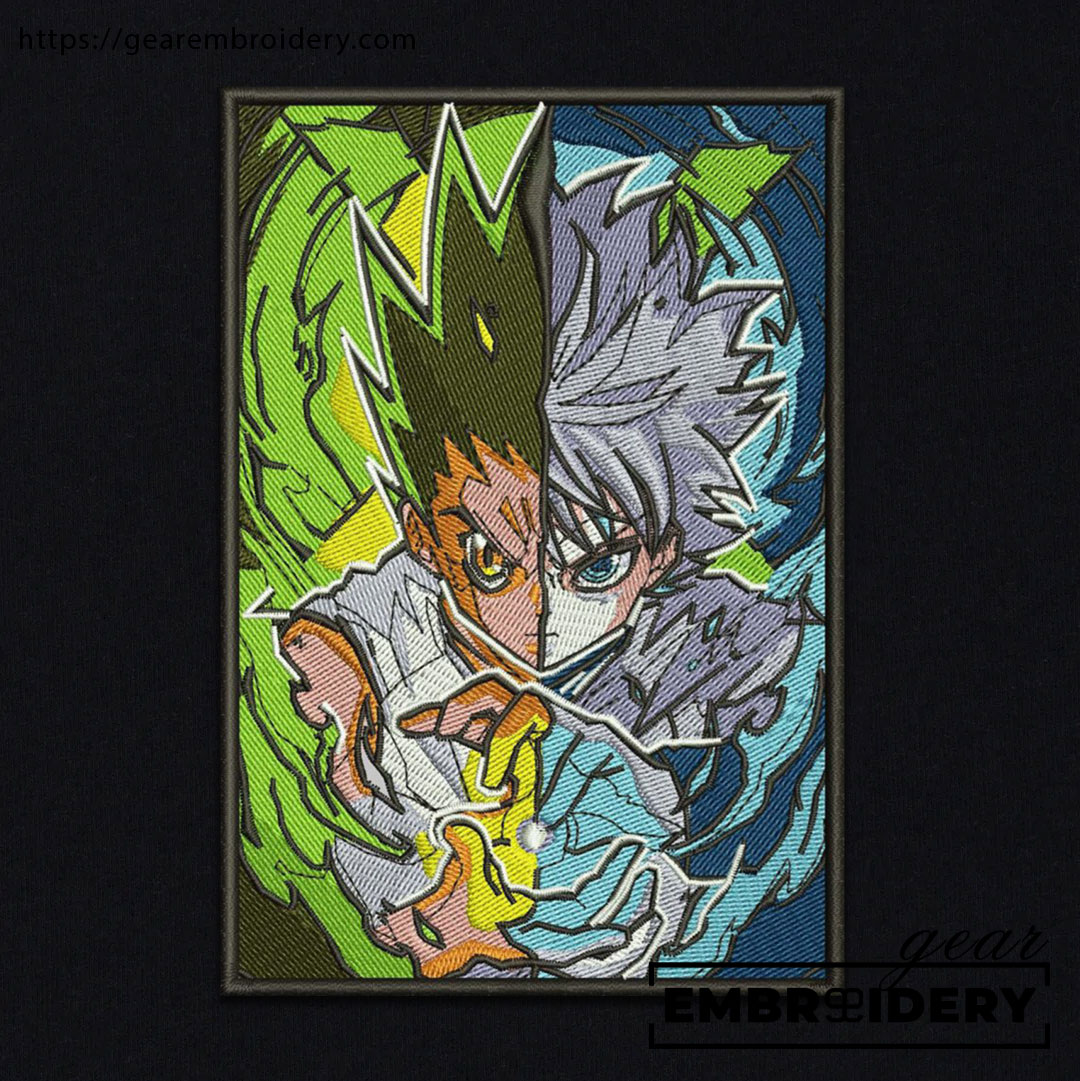 Gon x Killua Hunter x Hunter Anime Embroidered Design Personalized Embroidered T Shirt Sweatshirt Hoodie Clothing HXH020