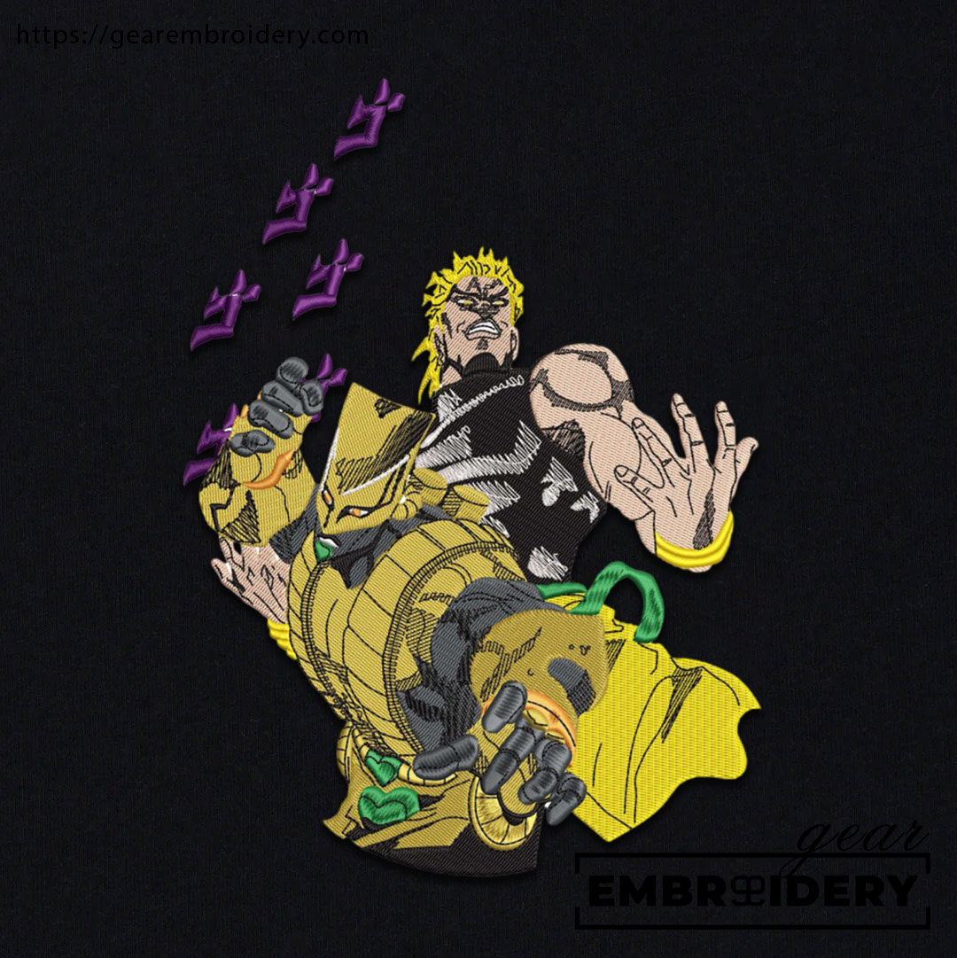 Dio brando JoJo's Bizarre Adventure Embroidered Design Personalized Embroidered T Shirt Sweatshirt Hoodie Clothing JJBA003