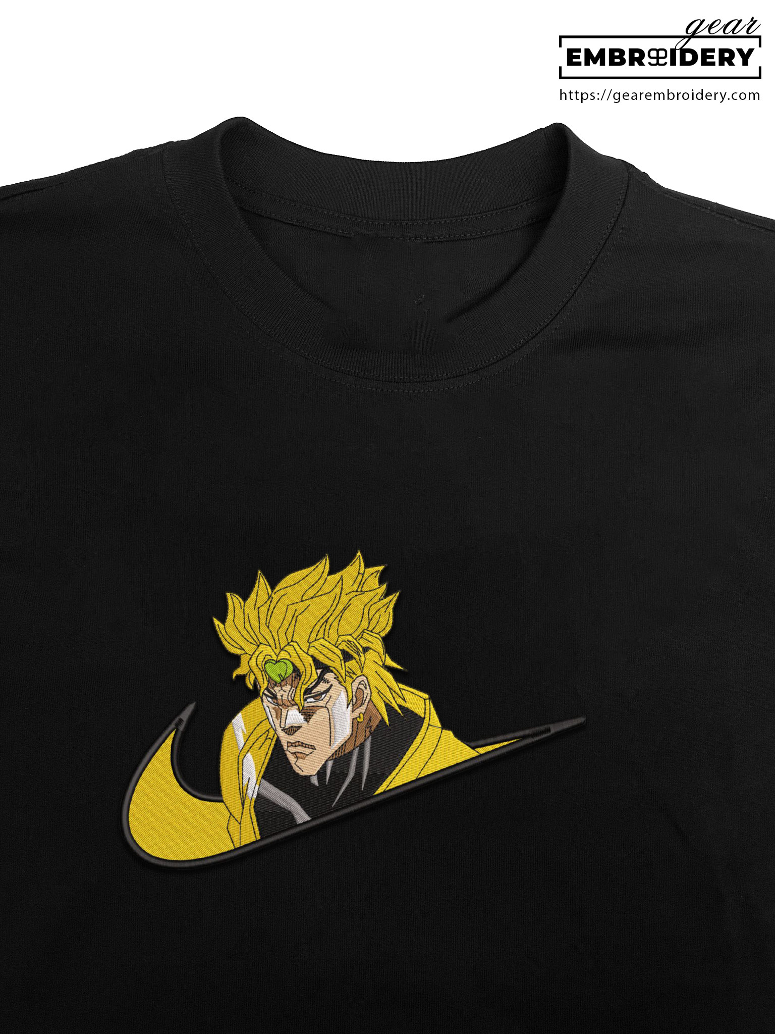 Dio swoosh nike JoJo's Bizarre Adventure Anime Embroidered Design Personalized Embroidered T Shirt Sweatshirt Hoodie Clothing JJBA005
