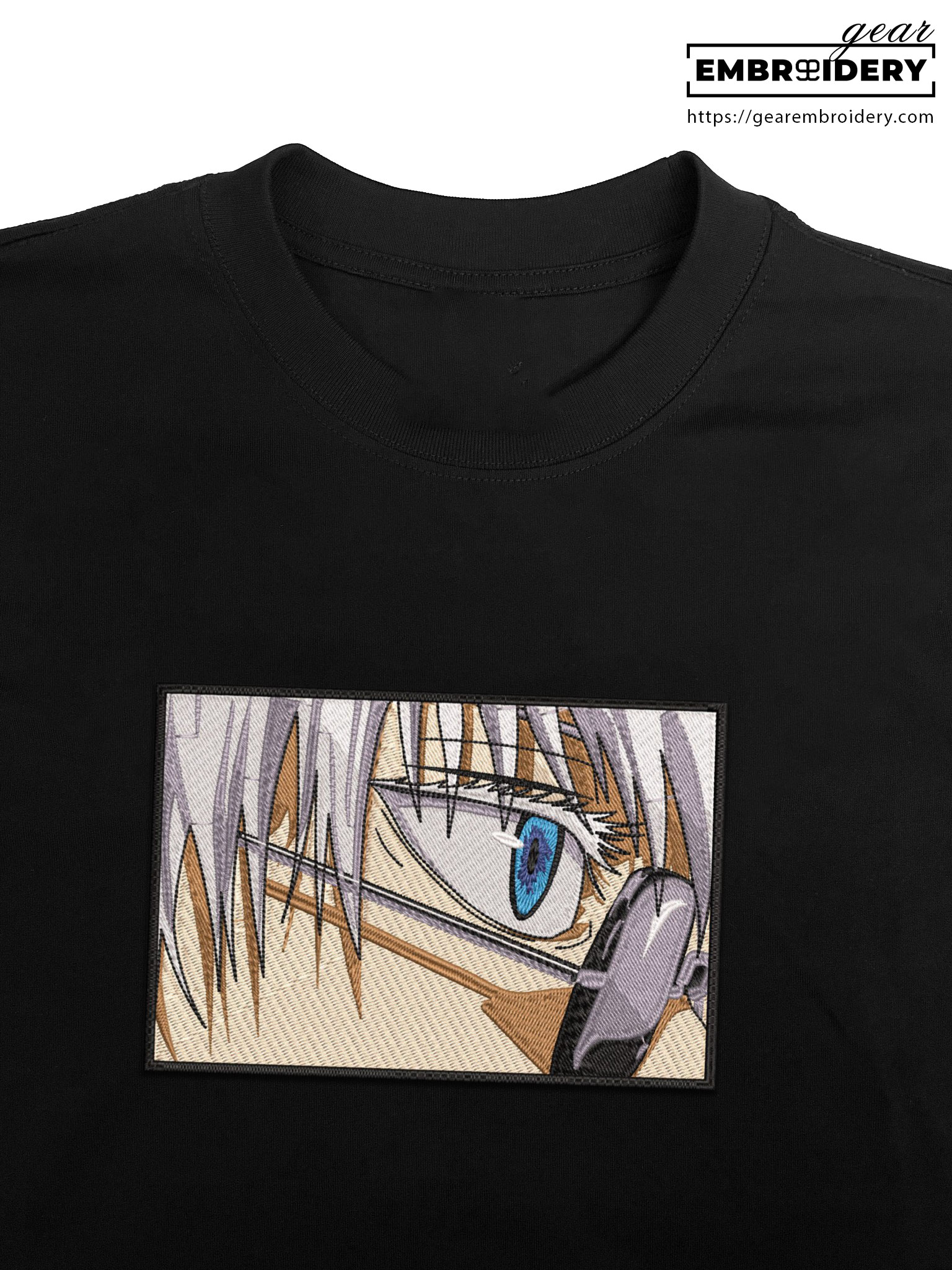 Gojo eye Jujutsu Kaisen Anime Embroidered Design Personalized Embroidered T Shirt Sweatshirt Hoodie Clothing JK011