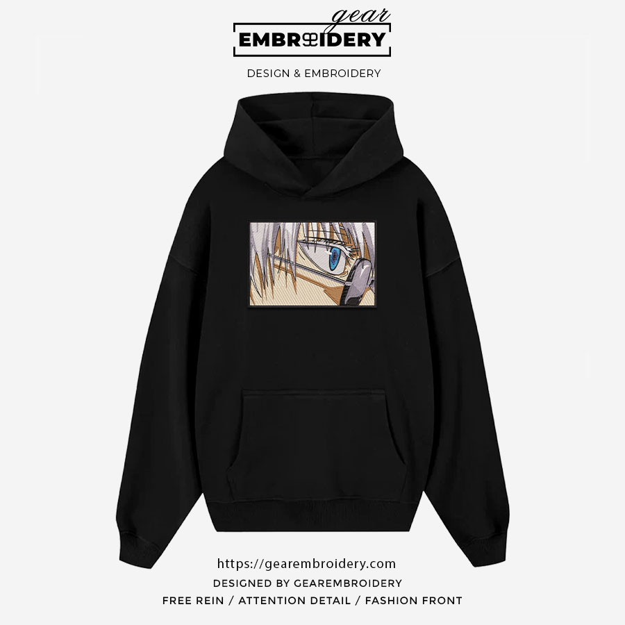 Gojo eye Jujutsu Kaisen Anime Embroidered Design Personalized Embroidered T Shirt Sweatshirt Hoodie Clothing JK011