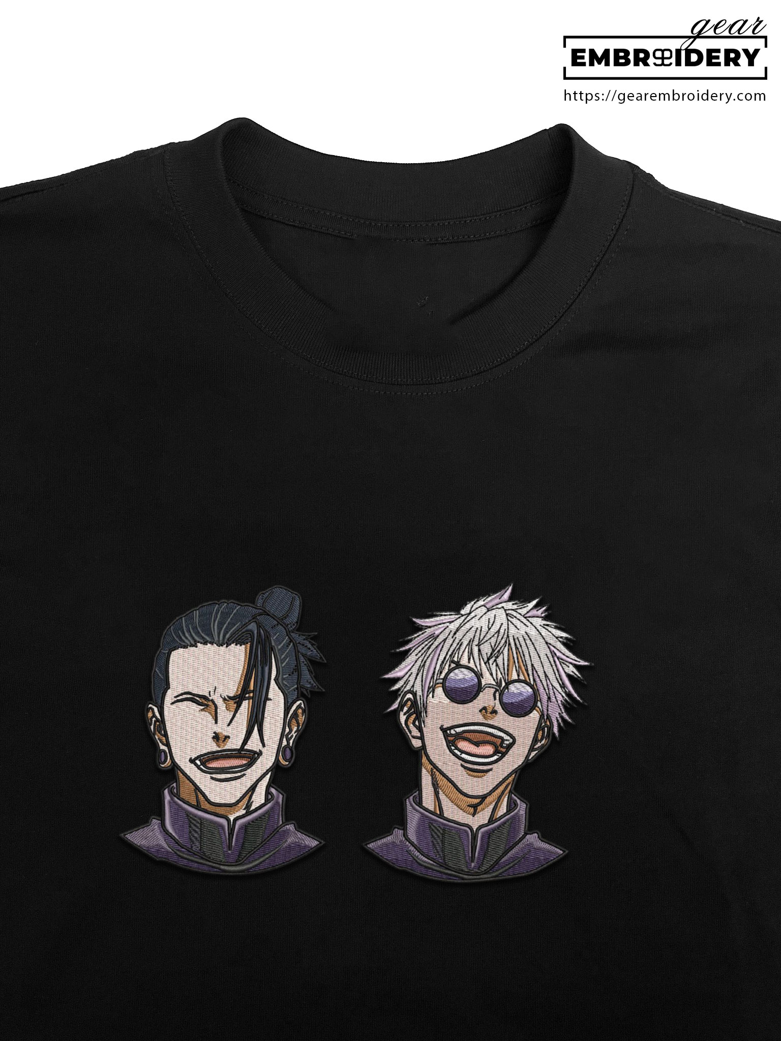 Gojo geto Jujutsu Kaisen Anime Embroidered Design Personalized Embroidered T Shirt Sweatshirt Hoodie Clothing JK015