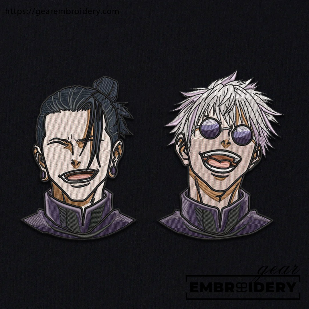 Gojo geto Jujutsu Kaisen Anime Embroidered Design Personalized Embroidered T Shirt Sweatshirt Hoodie Clothing JK015