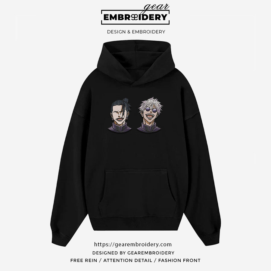 Gojo geto Jujutsu Kaisen Anime Embroidered Design Personalized Embroidered T Shirt Sweatshirt Hoodie Clothing JK015