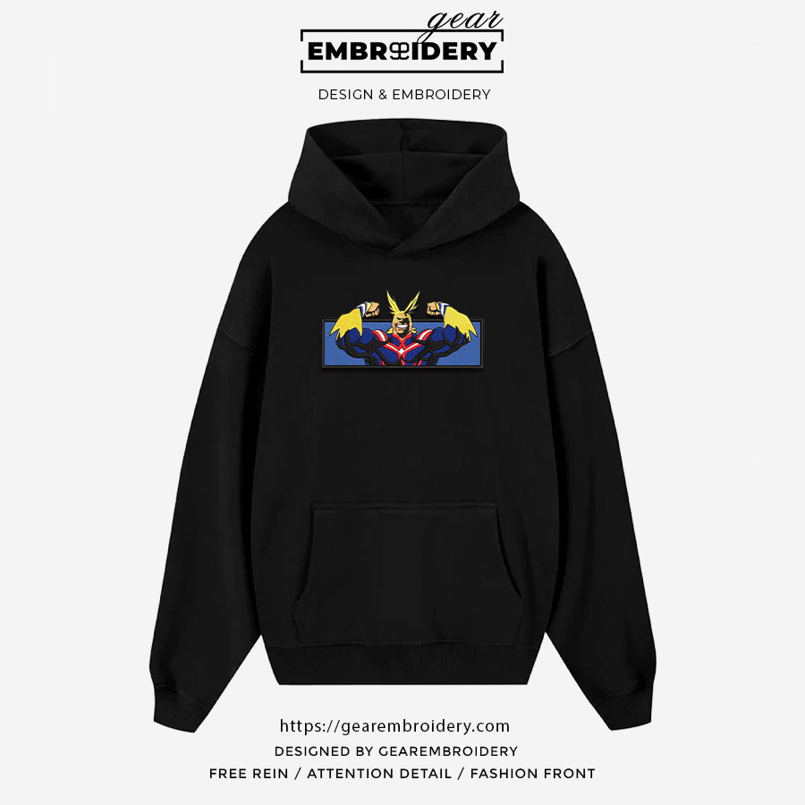 All might My Hero Academia Anime Embroidered Design Personalized Embroidered T Shirt Sweatshirt Hoodie Clothing MHA003