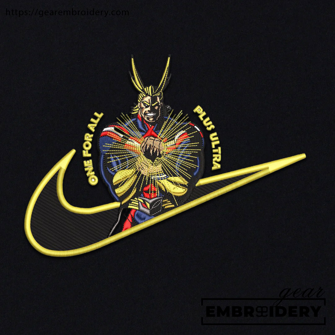 All might swoosh nike My Hero Academia Anime Embroidered Design Personalized Embroidered T Shirt Sweatshirt Hoodie Clothing MHA004