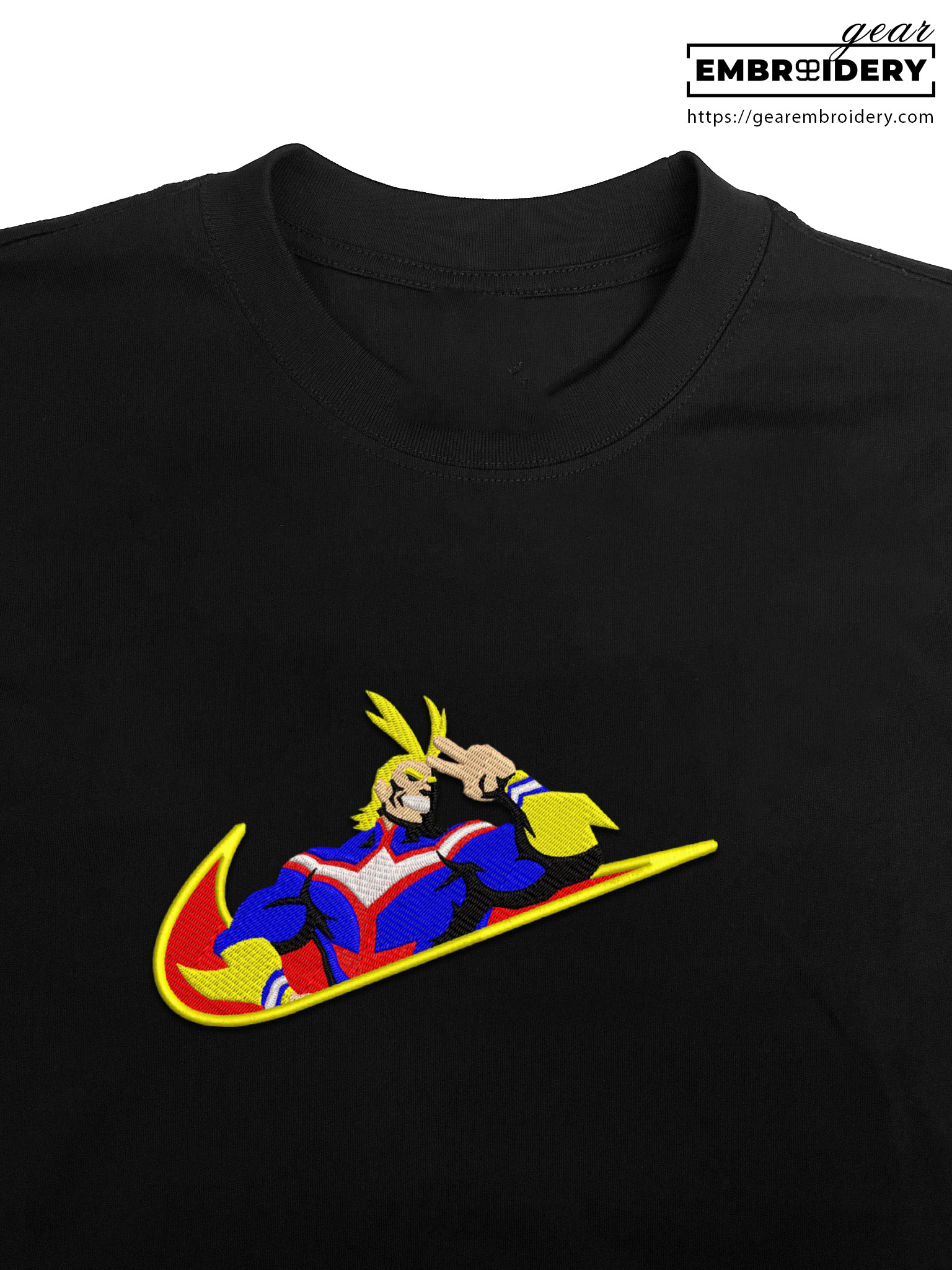 All might swoosh nike My Hero Academia Anime Embroidered Design Personalized Embroidered T Shirt Sweatshirt Hoodie Clothing MHA005