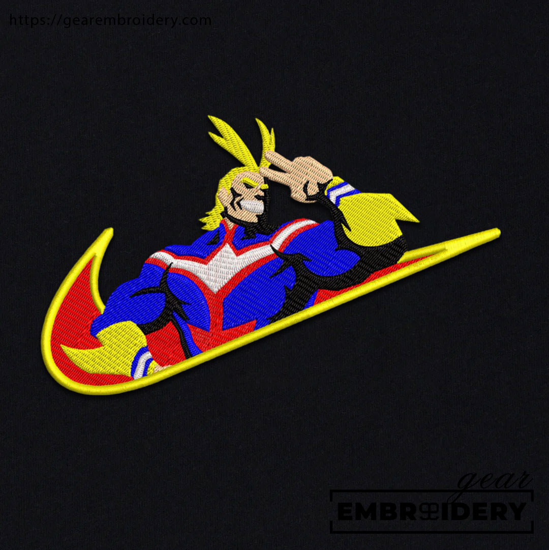 All might swoosh nike My Hero Academia Anime Embroidered Design Personalized Embroidered T Shirt Sweatshirt Hoodie Clothing MHA005