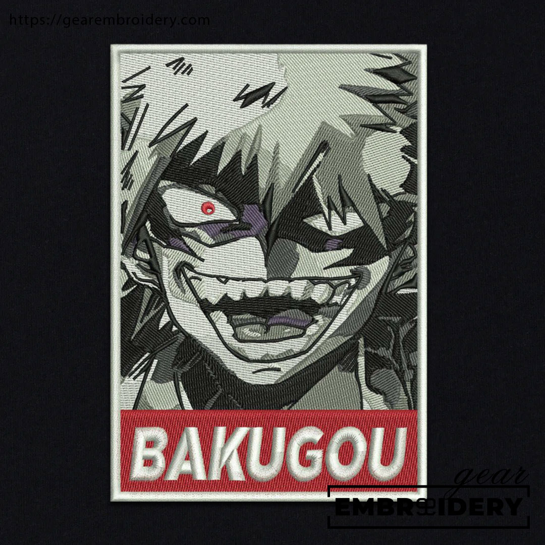 Bakugo My Hero Academia Anime Embroidered Design Personalized Embroidered T Shirt Sweatshirt Hoodie Clothing MHA006