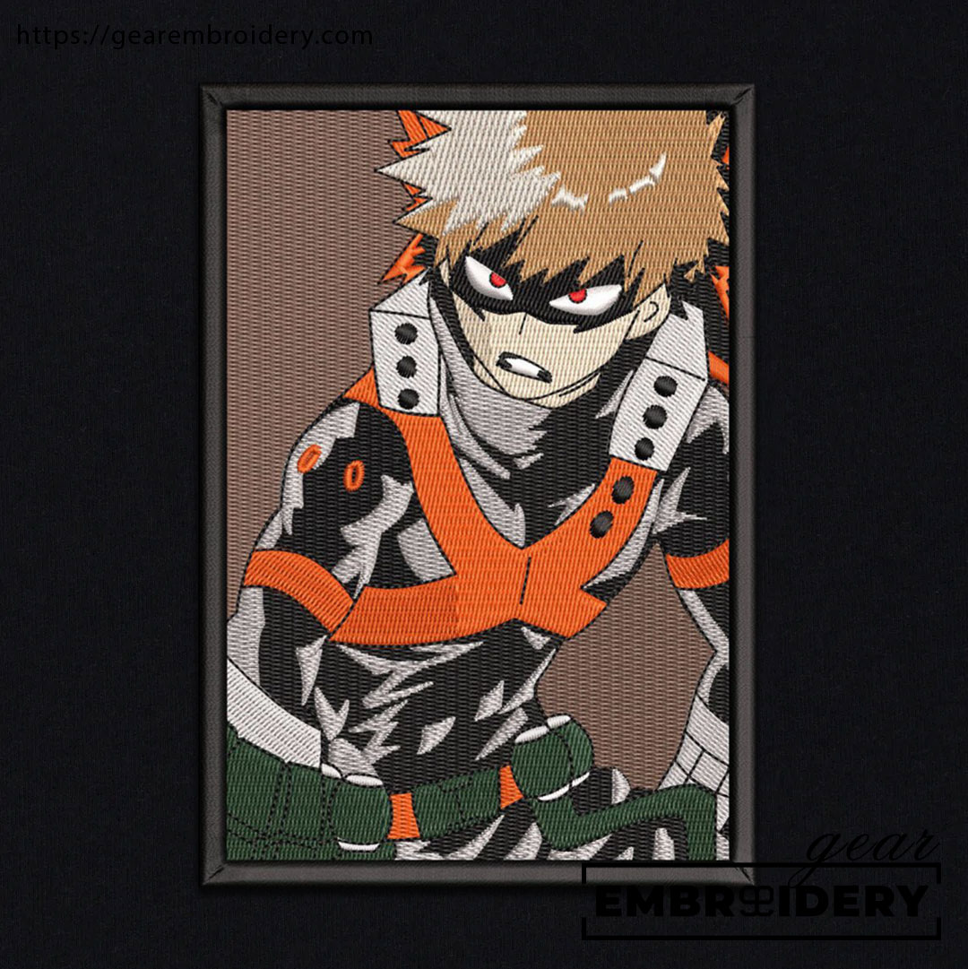 Bakugo My Hero Academia Anime Embroidered Design Personalized Embroidered T Shirt Sweatshirt Hoodie Clothing MHA007