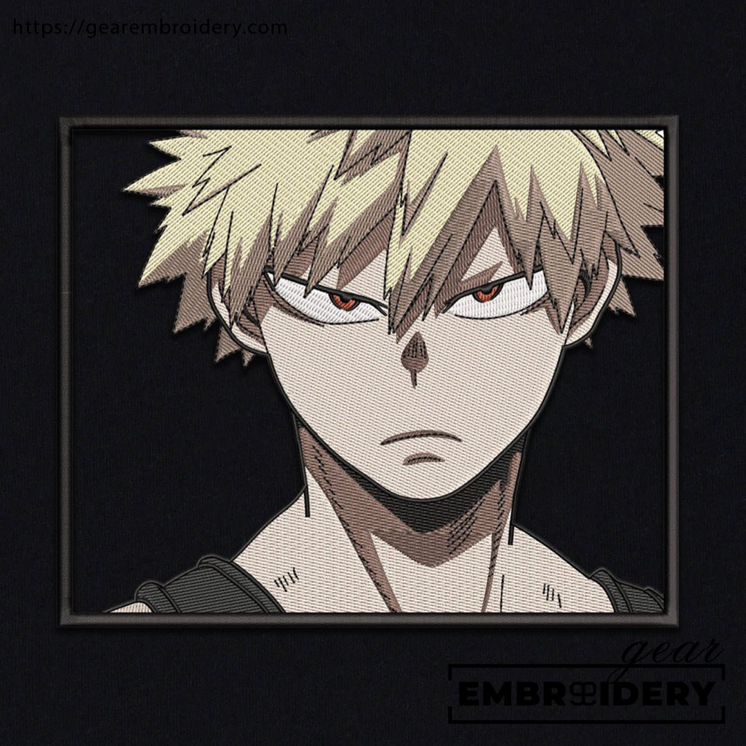 Bakugo My Hero Academia Anime Embroidered Design Personalized Embroidered T Shirt Sweatshirt Hoodie Clothing MHA008