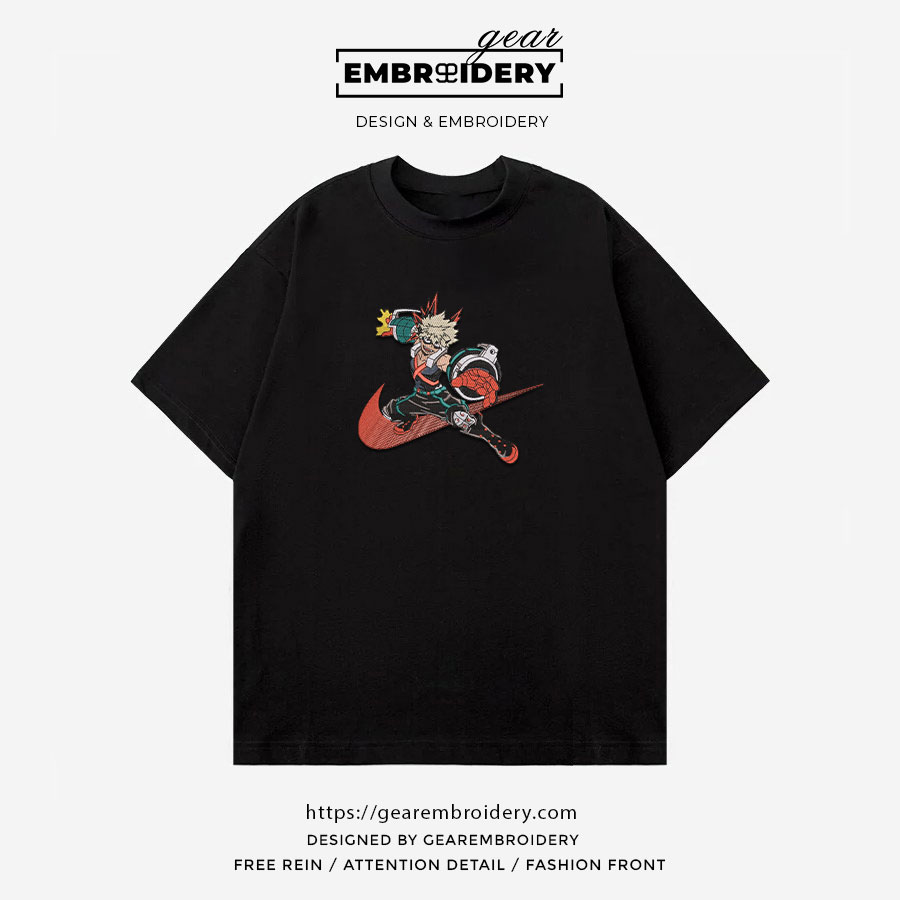 Bakugo My Hero Academia Anime Embroidered Design Personalized Embroidered T Shirt Sweatshirt Hoodie Clothing MHA009