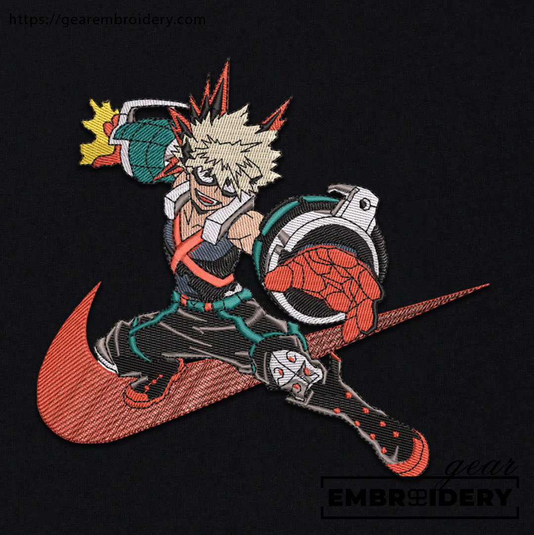 Bakugo My Hero Academia Anime Embroidered Design Personalized Embroidered T Shirt Sweatshirt Hoodie Clothing MHA009