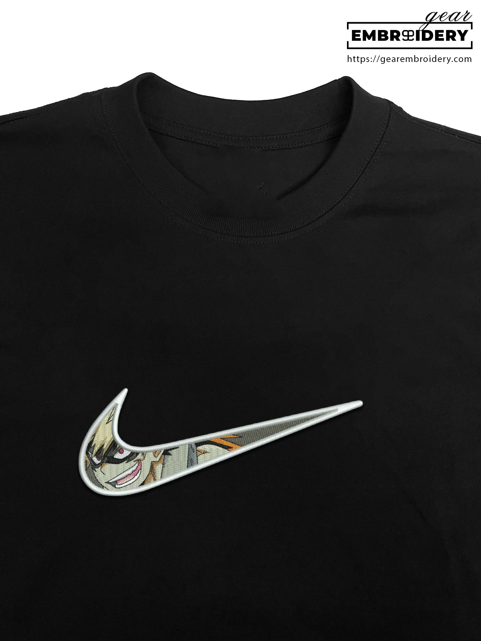 Bakugo swoosh nike My Hero Academia Anime Embroidered Design Personalized Embroidered T Shirt Sweatshirt Hoodie Clothing MHA011