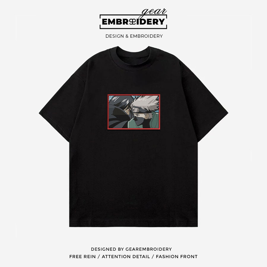 Itachi x Kakashi Naruto Anime Embroidered Design Personalized Embroidered T Shirt Sweatshirt Hoodie Clothing NRT031