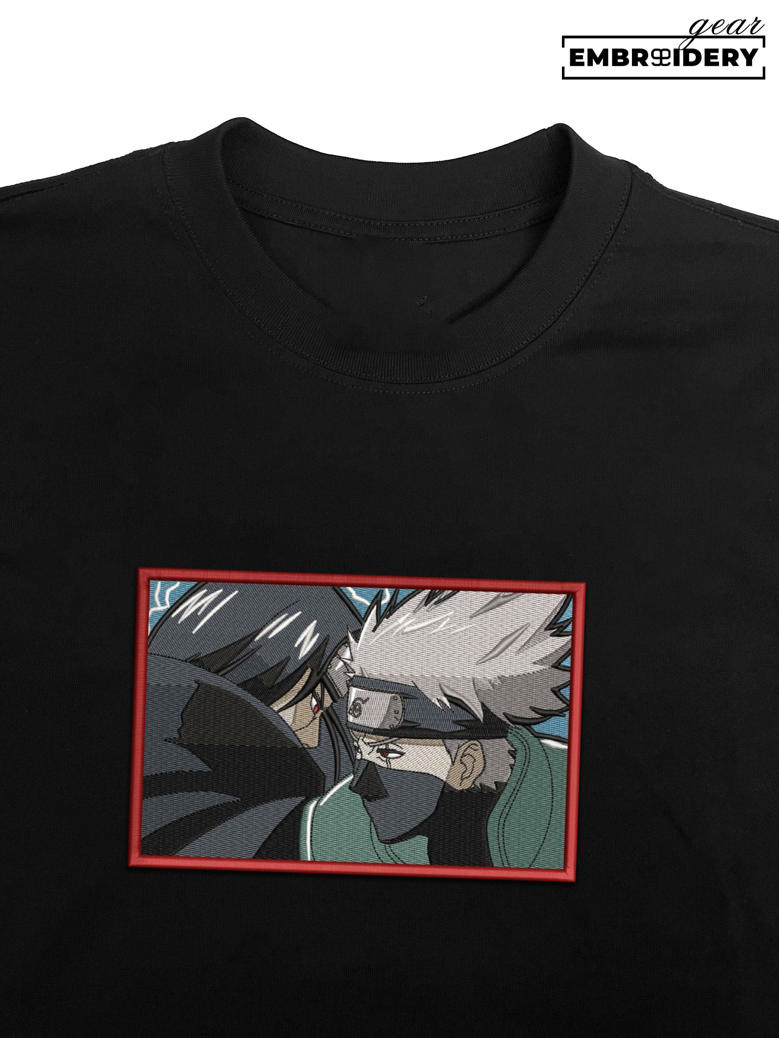 Itachi x Kakashi Naruto Anime Embroidered Design Personalized Embroidered T Shirt Sweatshirt Hoodie Clothing NRT031