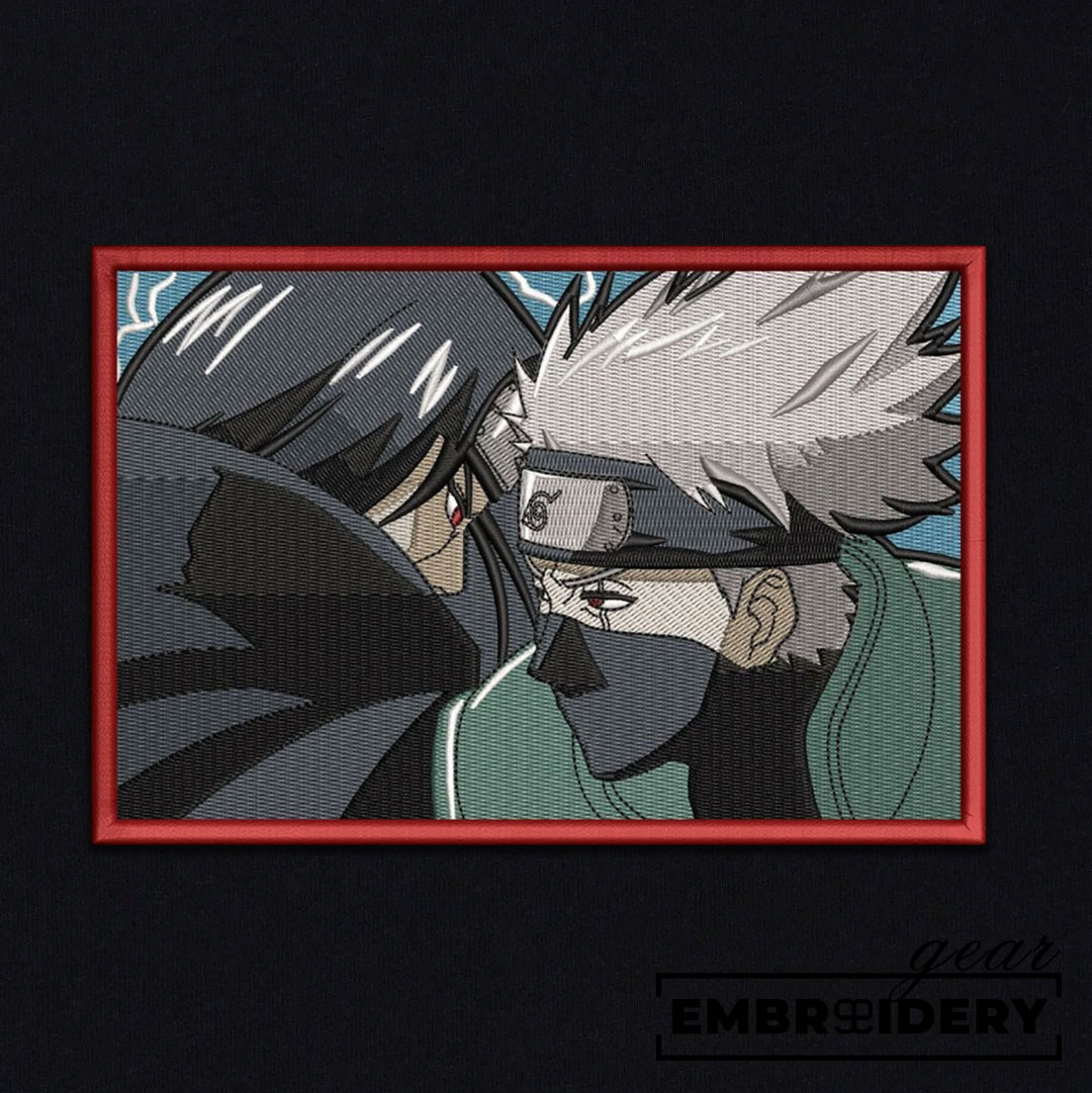 Itachi x Kakashi Naruto Anime Embroidered Design Personalized Embroidered T Shirt Sweatshirt Hoodie Clothing NRT031