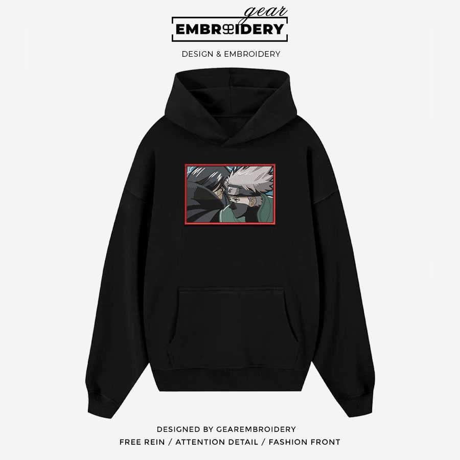 Itachi x Kakashi Naruto Anime Embroidered Design Personalized Embroidered T Shirt Sweatshirt Hoodie Clothing NRT031