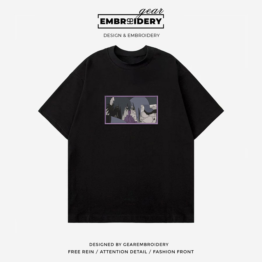 Itachi sasuke Naruto Anime Embroidered Design Personalized Embroidered T Shirt Sweatshirt Hoodie Clothing NRT038
