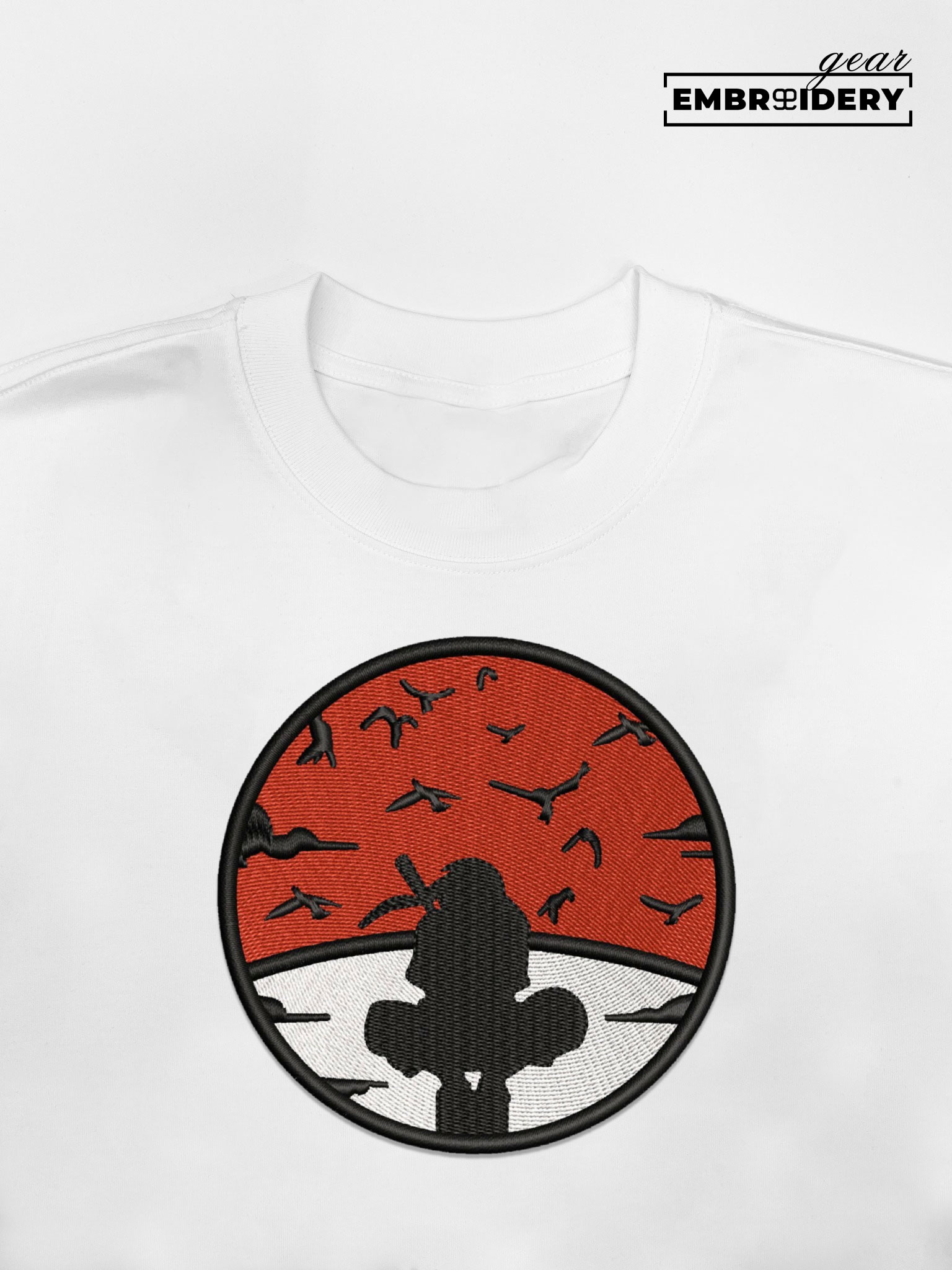 Itachi uchiha Naruto Anime Embroidered Design Personalized Embroidered T Shirt Sweatshirt Hoodie Clothing NRT052