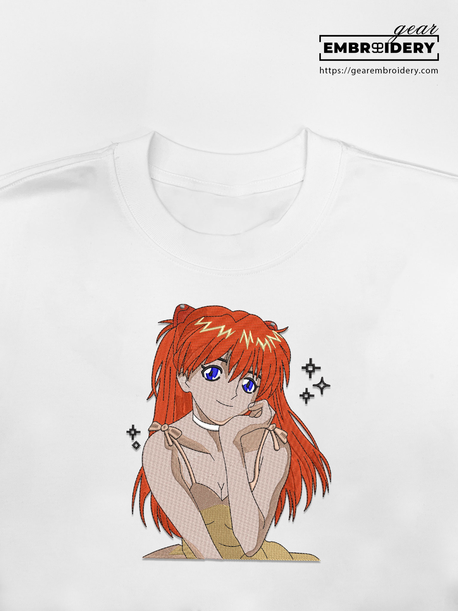 Asuka Neon Genesis Evangelion Anime Embroidered Design Personalized Embroidered T Shirt Sweatshirt Hoodie Clothing NGE002