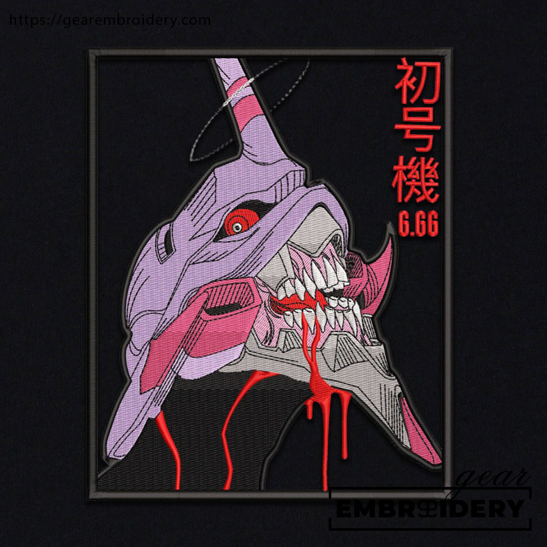 Eva 01 Neon Genesis Evangelion Anime Embroidered Design Personalized Embroidered T Shirt Sweatshirt Hoodie Clothing NGE004
