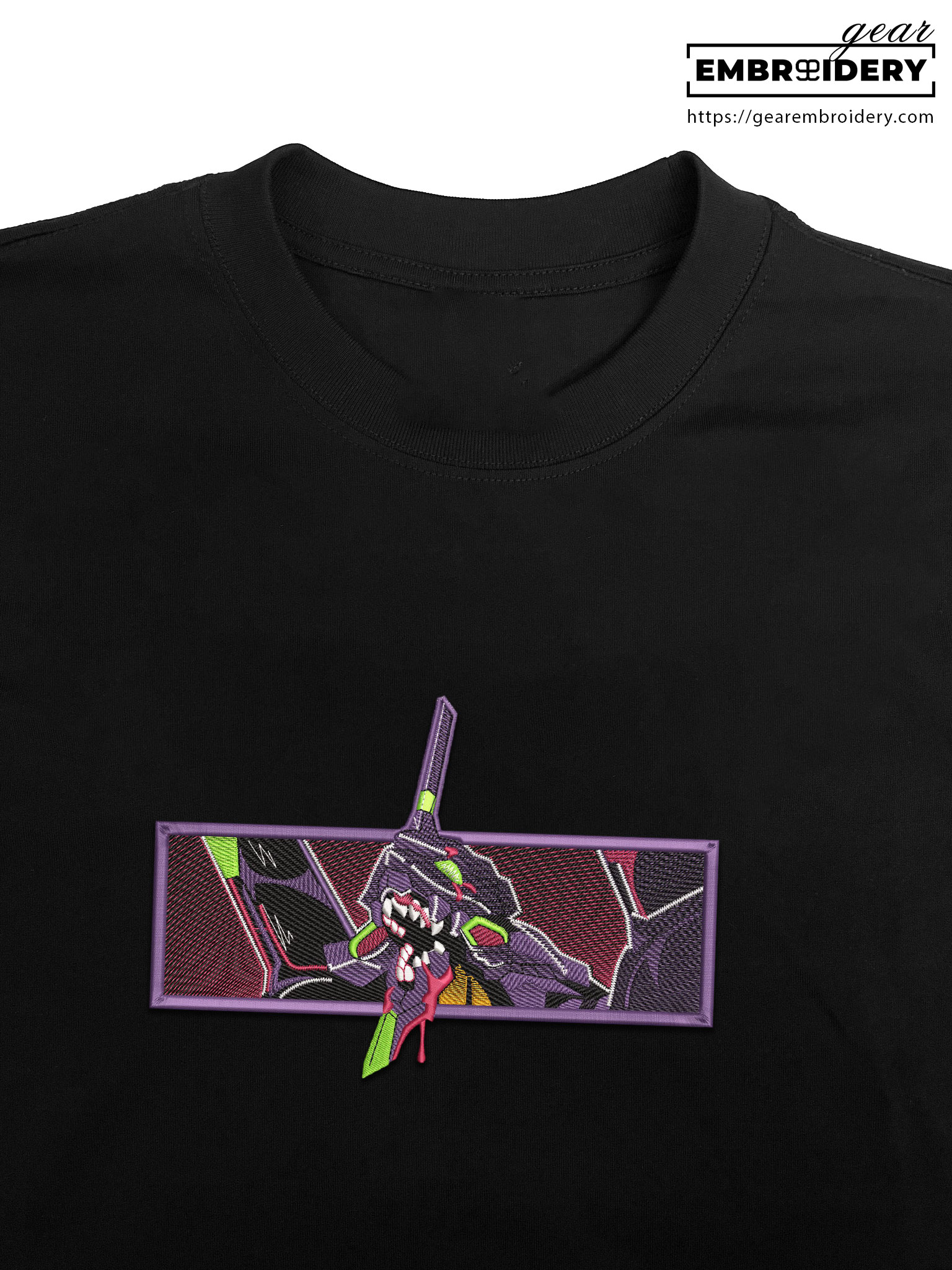 Eva 01 Neon Genesis Evangelion Anime Embroidered Design Personalized Embroidered T Shirt Sweatshirt Hoodie Clothing NGE005