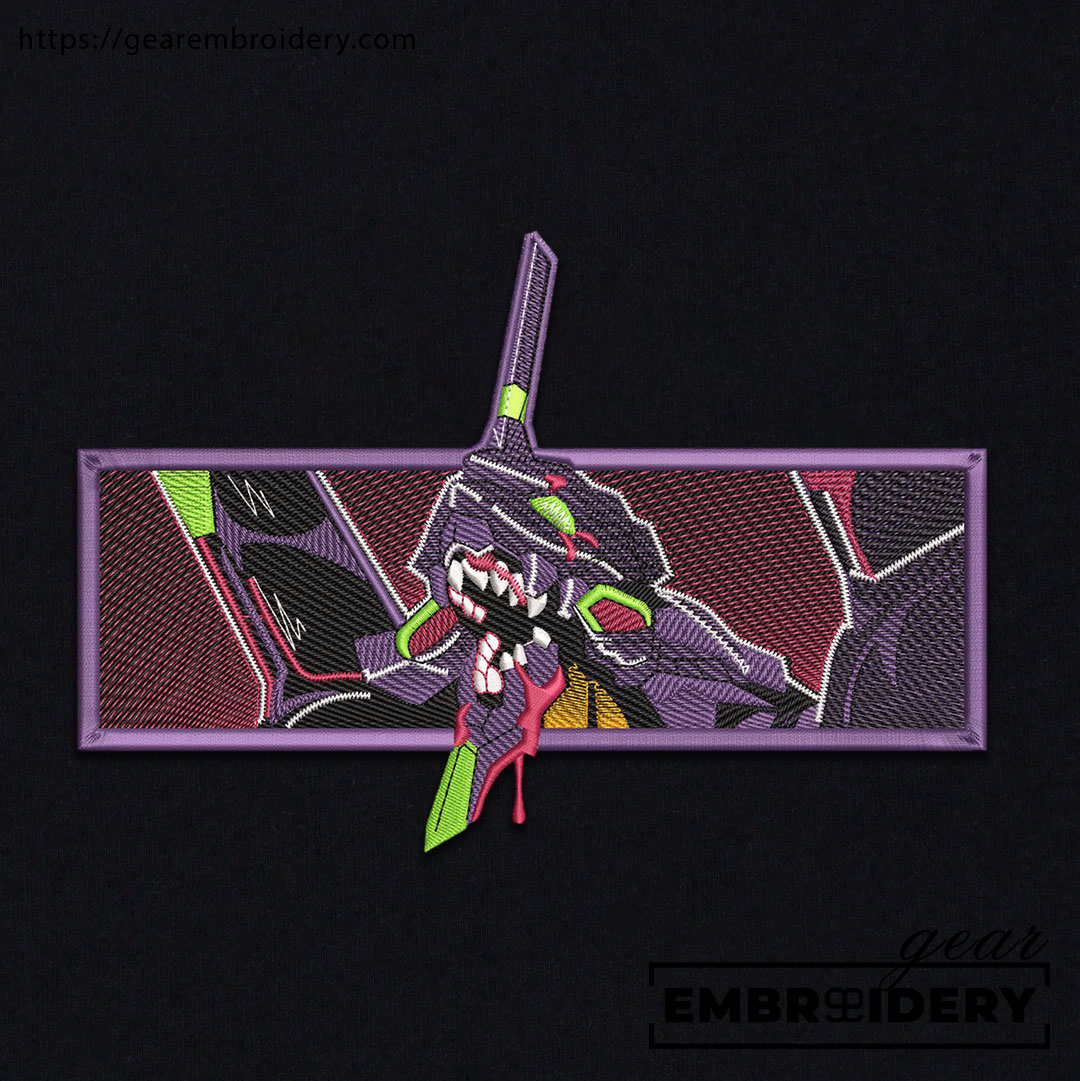 Eva 01 Neon Genesis Evangelion Anime Embroidered Design Personalized Embroidered T Shirt Sweatshirt Hoodie Clothing NGE005