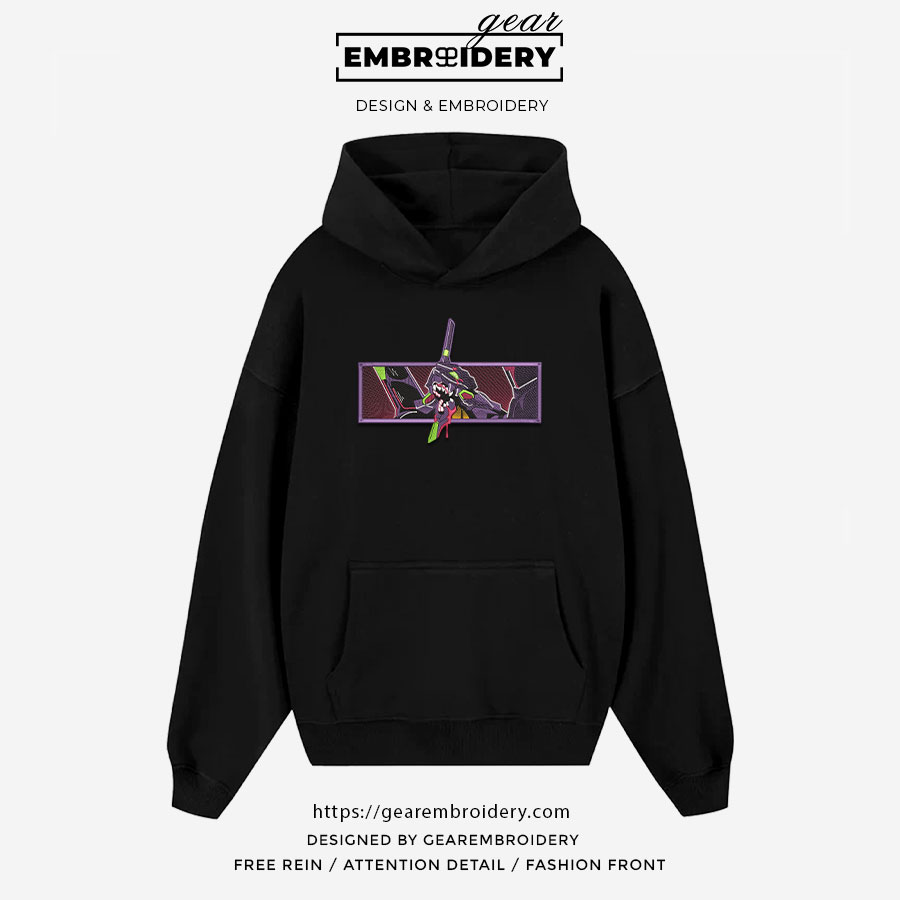 Eva 01 Neon Genesis Evangelion Anime Embroidered Design Personalized Embroidered T Shirt Sweatshirt Hoodie Clothing NGE005