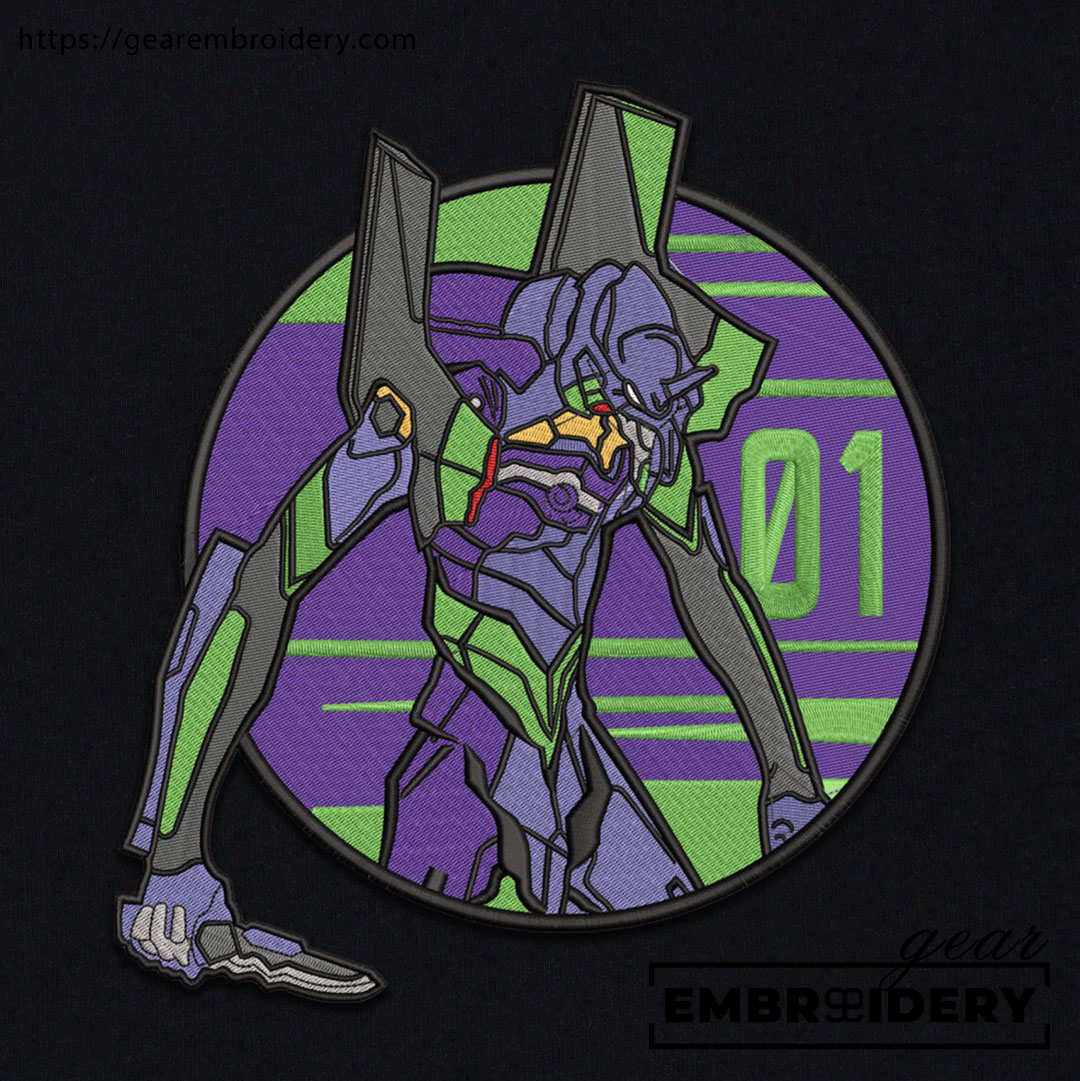 Eva 01 Neon Genesis Evangelion Anime Embroidered Design Personalized Embroidered T Shirt Sweatshirt Hoodie Clothing NGE006