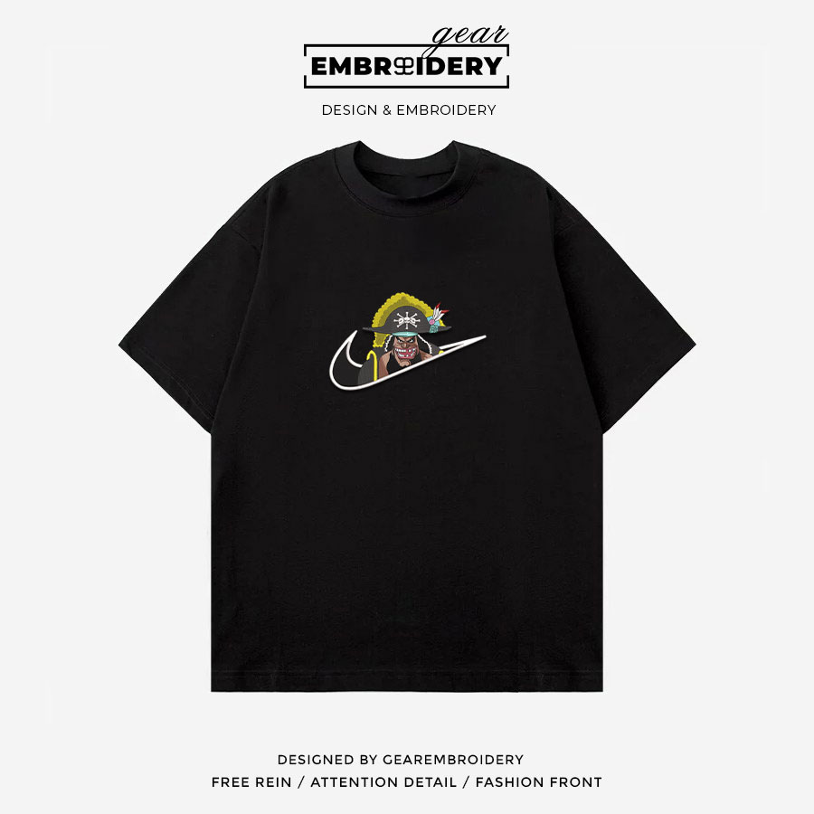 Blackbeard swoosh nike One Piece Anime Embroidered Design Personalized Embroidered T Shirt Sweatshirt Hoodie Clothing OP0017