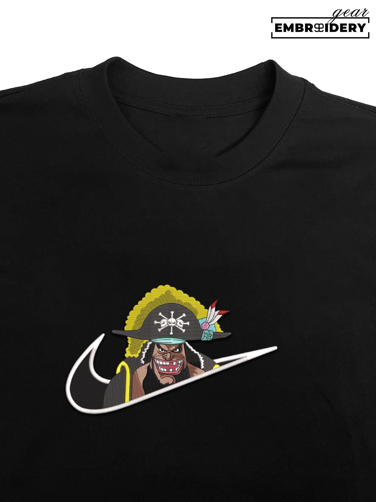 Blackbeard swoosh nike One Piece Anime Embroidered Design Personalized Embroidered T Shirt Sweatshirt Hoodie Clothing OP0017
