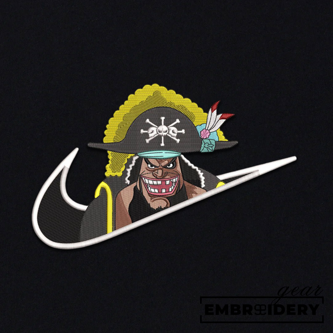 Blackbeard swoosh nike One Piece Anime Embroidered Design Personalized Embroidered T Shirt Sweatshirt Hoodie Clothing OP0017