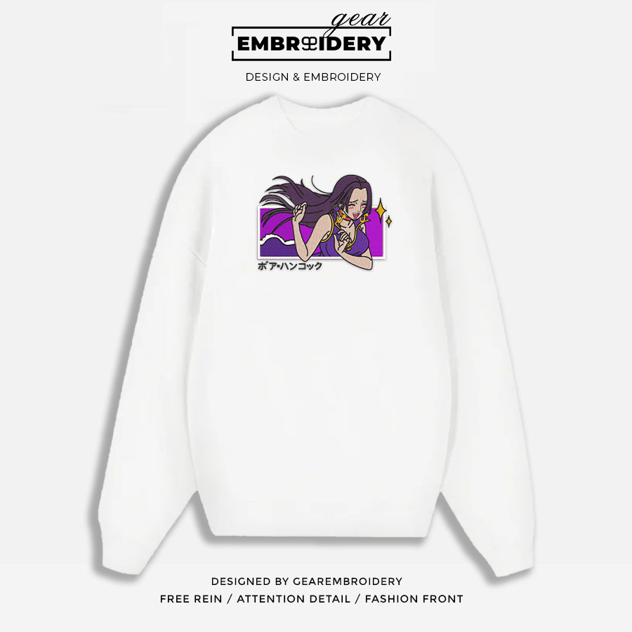 Boa hancock One Piece Embroidered Design Personalized Embroidered T Shirt Sweatshirt Hoodie Clothing OP0019