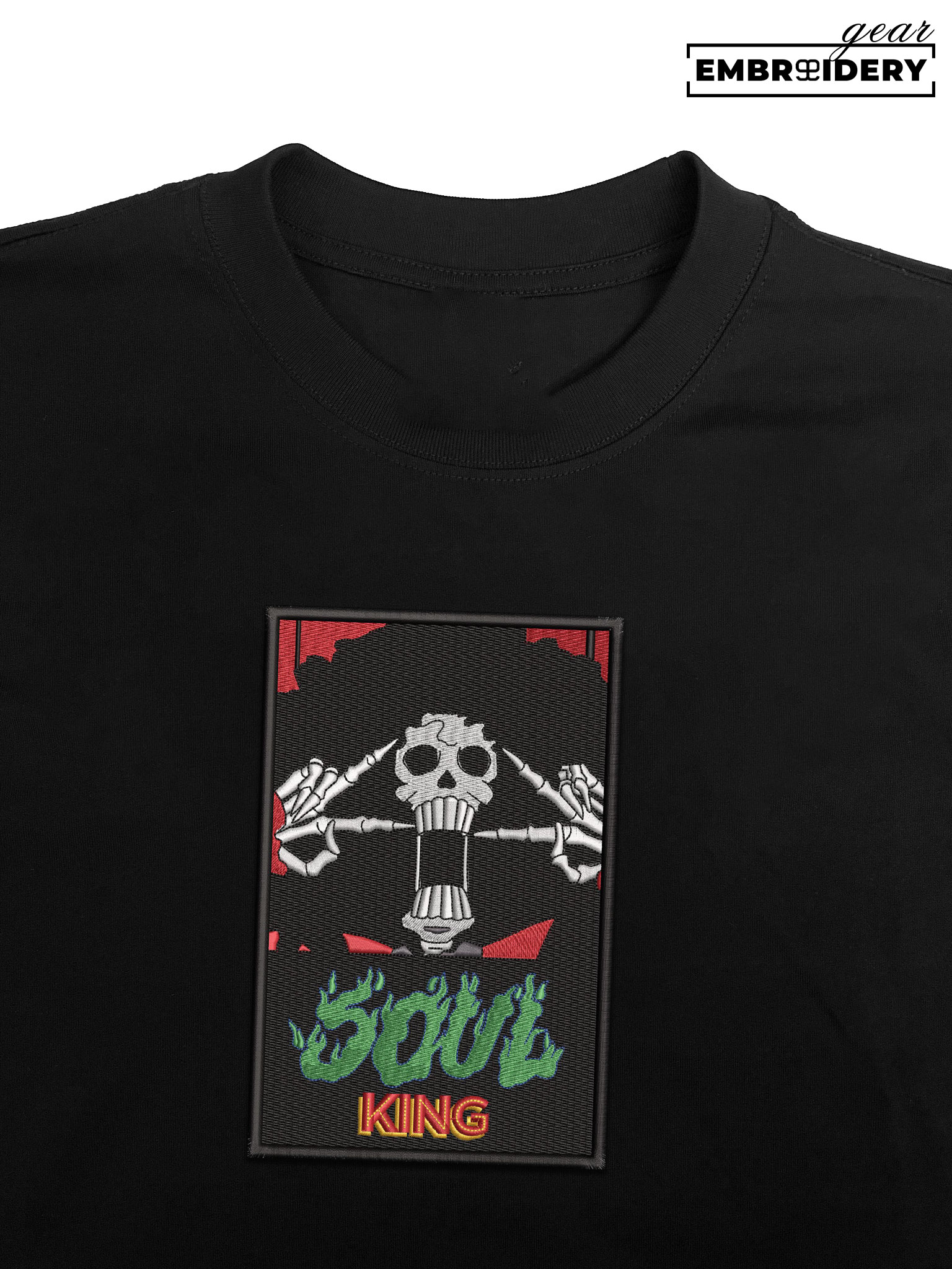 Brook soul king One Piece Embroidered Design Personalized Embroidered T Shirt Sweatshirt Hoodie Clothing OP0027