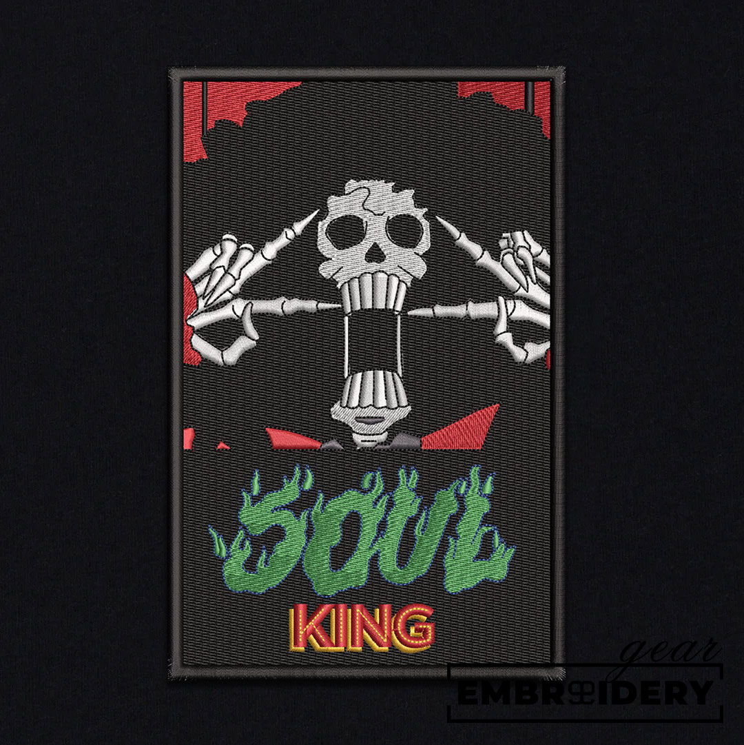 Brook soul king One Piece Embroidered Design Personalized Embroidered T Shirt Sweatshirt Hoodie Clothing OP0027