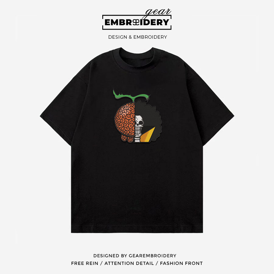 Brook x devil fruit One Piece Embroidered Design Personalized Embroidered T Shirt Sweatshirt Hoodie Clothing OP0028