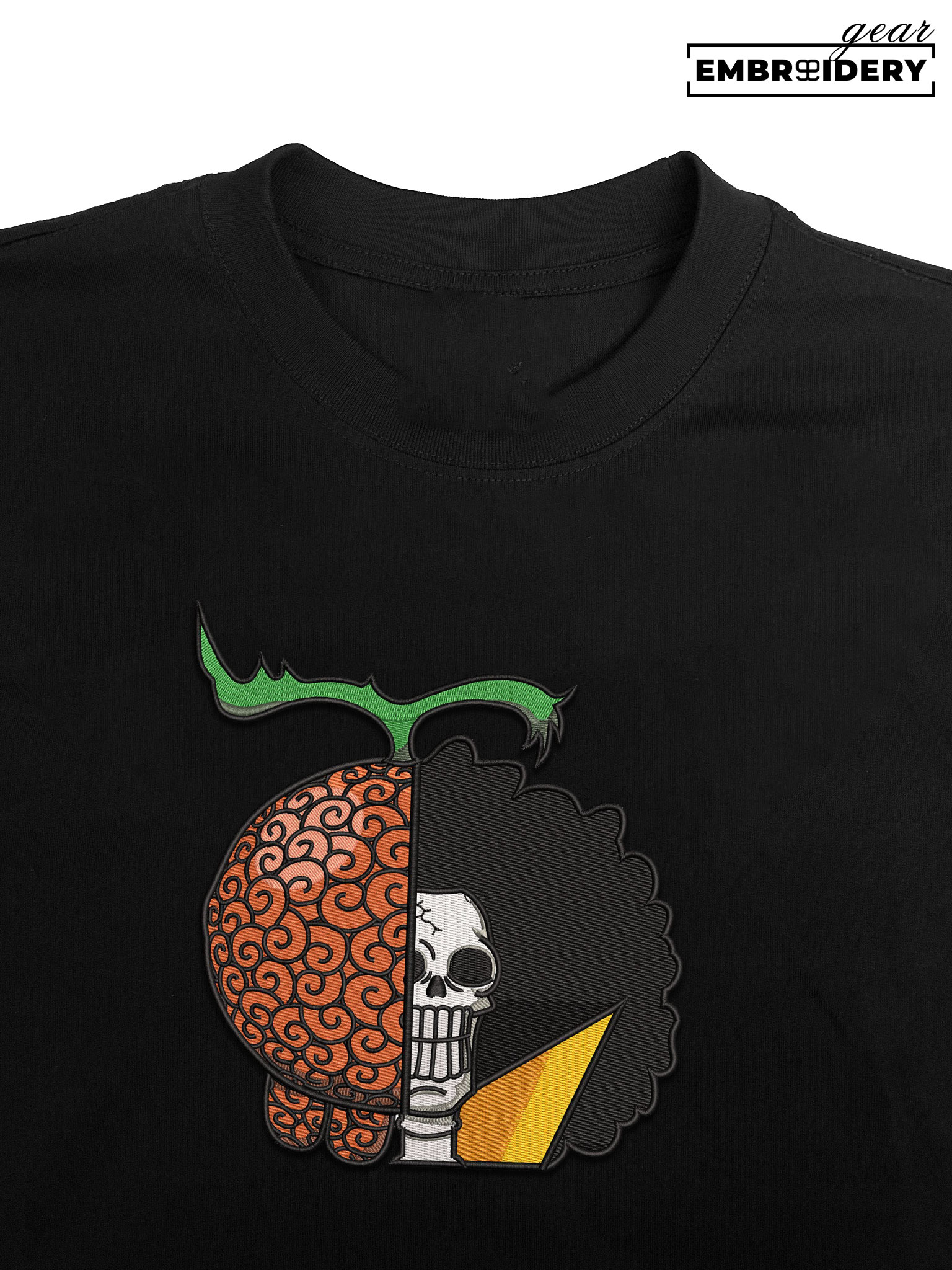 Brook x devil fruit One Piece Embroidered Design Personalized Embroidered T Shirt Sweatshirt Hoodie Clothing OP0028