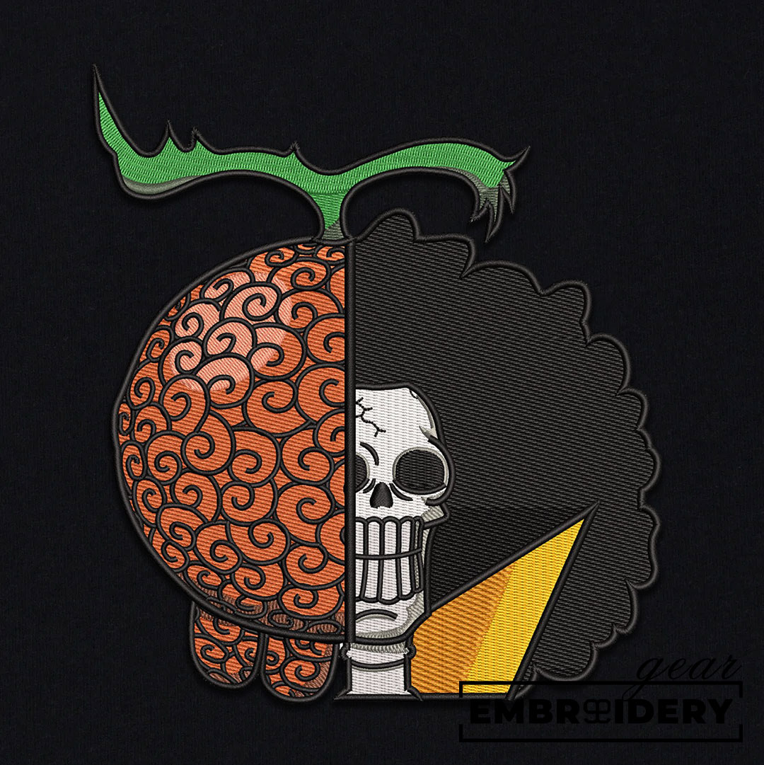 Brook x devil fruit One Piece Embroidered Design Personalized Embroidered T Shirt Sweatshirt Hoodie Clothing OP0028