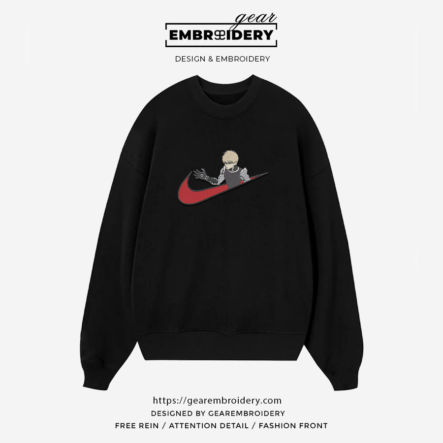 Genos swoosh nike One Punch Man Anime Embroidered Design Personalized Embroidered T Shirt Sweatshirt Hoodie Clothing OPM003