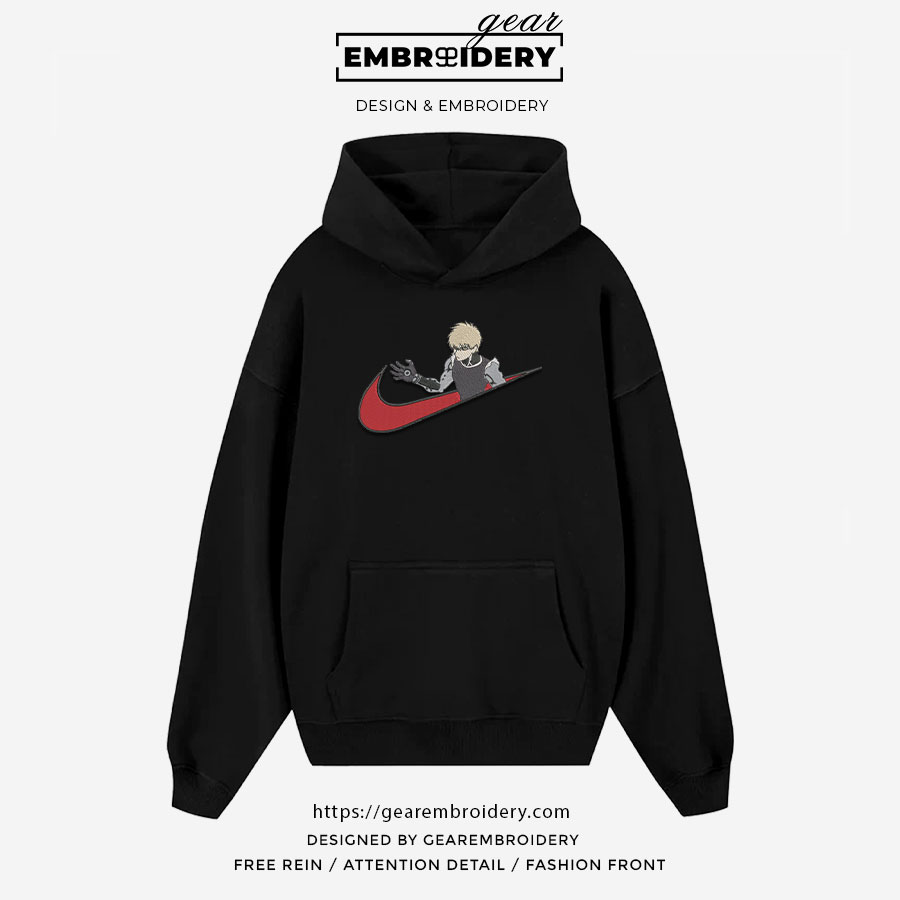 Genos swoosh nike One Punch Man Anime Embroidered Design Personalized Embroidered T Shirt Sweatshirt Hoodie Clothing OPM003